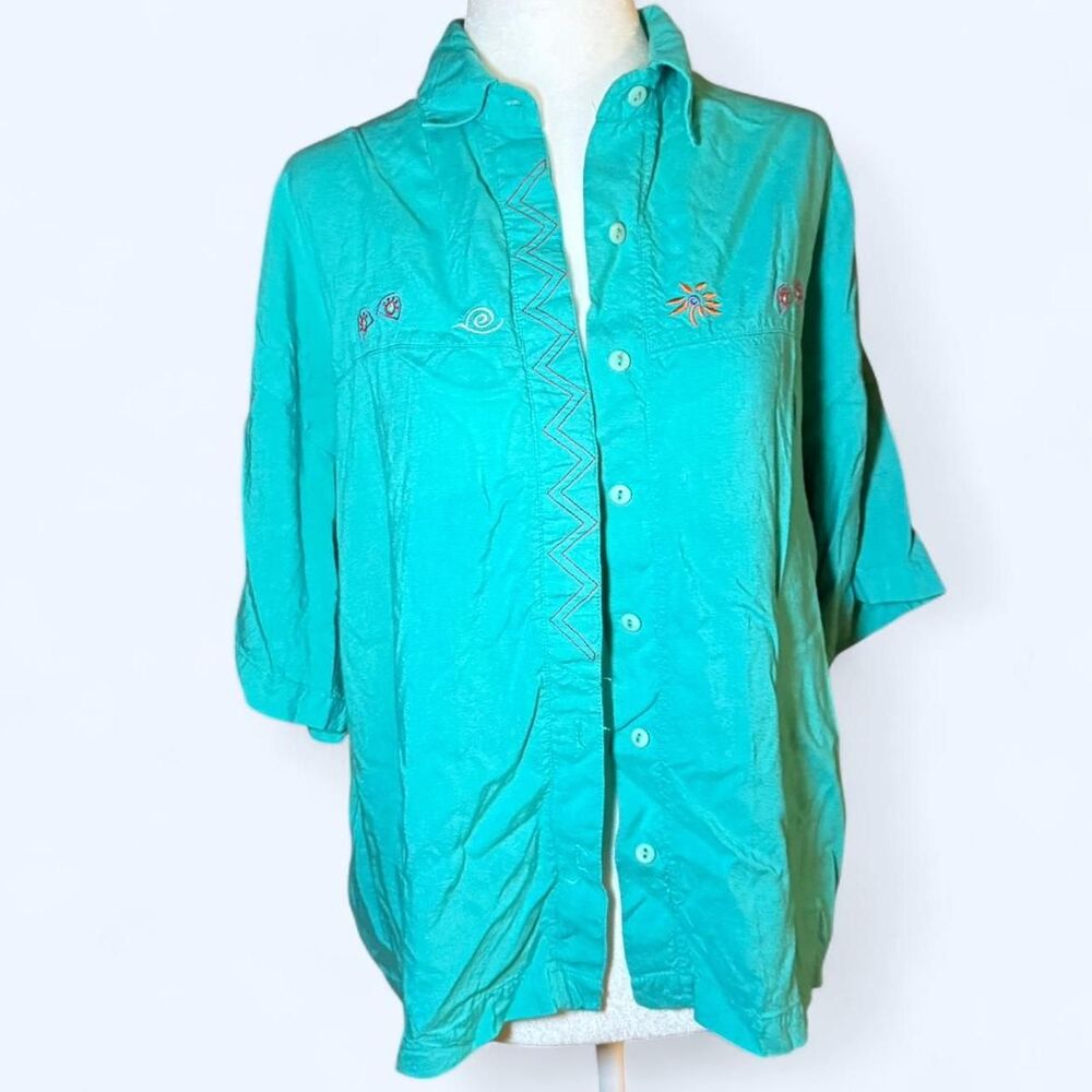 Unbranded Women's Blue and Green Polo-shirts